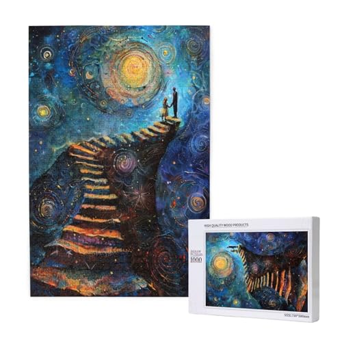 Sternenhimmel Puzzle 500 Teile Erwachsene, Abstrakt Puzzle Design für Erwachsene und Kinder ab 5 Jahren, Farbe Puzzel mit Geschenkbox Verpackung for Zimmer Deko Wohnzimmer, Geschenke für Frauen -8153 von Wjffnzbz