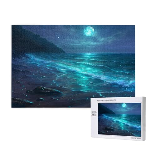 Strand Puzzle 300 Teile Erwachsene, DIY Mond Puzzle Design für Erwachsene und Kinder ab 5 Jahren, HD Farbe Puzzel mit Geschenkbox Verpackung for Wand Zimmer Deko Wohnzimmer, Geschenke für Frauen -432 von Wjffnzbz