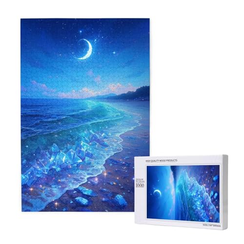 Strand Puzzle 500 Teile Erwachsene, DIY Mond Puzzle Design für Erwachsene und Kinder ab 5 Jahren, HD Farbe Puzzel mit Geschenkbox Verpackung for Wand Zimmer Deko Wohnzimmer, Geschenke für Frauen -8773 von Wjffnzbz