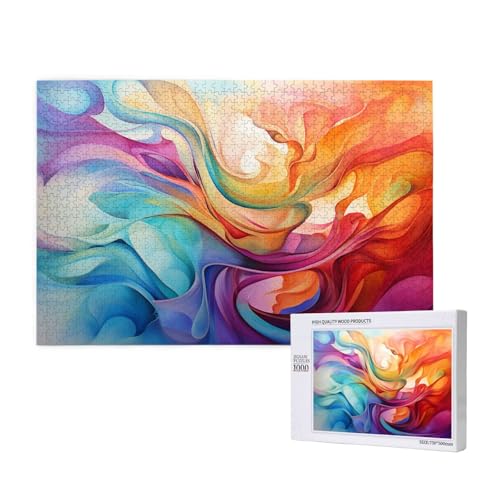 Streifen Puzzle 1000 Teile Erwachsene, Abstrakt Puzzle Design für Erwachsene und Kinder ab 5 Jahren, HD Farbe Puzzel mit Geschenkbox Verpackung for Zimmer Deko Wohnzimmer, Geschenke für Frauen -4144 von Wjffnzbz