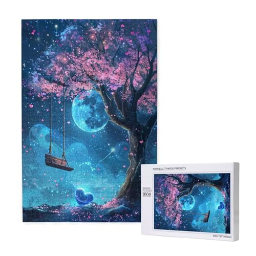 Swing Puzzle 1500 Teile Erwachsene, DIY Mond Puzzle Design für Erwachsene und Kinder ab 5 Jahren, HD Farbe Puzzel mit Geschenkbox Verpackung for Wand Zimmer Deko Wohnzimmer, Geschenke für Frauen -8005 von Wjffnzbz