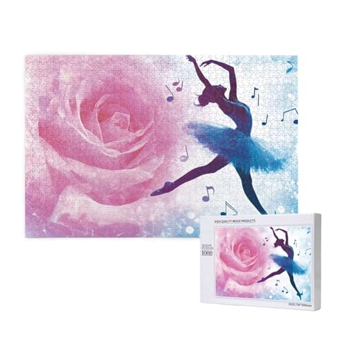 Tänzer Puzzle 1000 Teile Erwachsene, 5D DIY Blume Puzzle Design für Erwachsene und Kinder ab 5 Jahren, HD Farbe Puzzel mit Geschenkbox Verpackung for Zimmer Deko Wohnzimmer, Geschenke für Frauen -3939 von Wjffnzbz