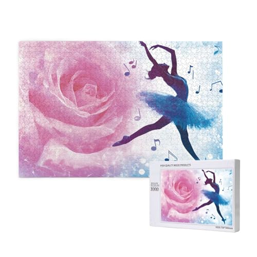 Tänzer Puzzle 300 Teile Erwachsene, 5D DIY Blume Puzzle Design für Erwachsene und Kinder ab 5 Jahren, HD Farbe Puzzel mit Geschenkbox Verpackung for Zimmer Deko Wohnzimmer, Geschenke für Frauen -3937 von Wjffnzbz