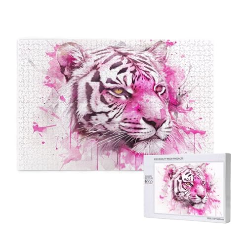 Tiger Puzzle 1500 Teile Erwachsene, 5D DIY Kunst Puzzle Design für Erwachsene und Kinder ab 5 Jahren, HD Farbe Puzzel mit Geschenkbox Verpackung for Zimmer Deko Wohnzimmer, Geschenke für Frauen -425 von Wjffnzbz