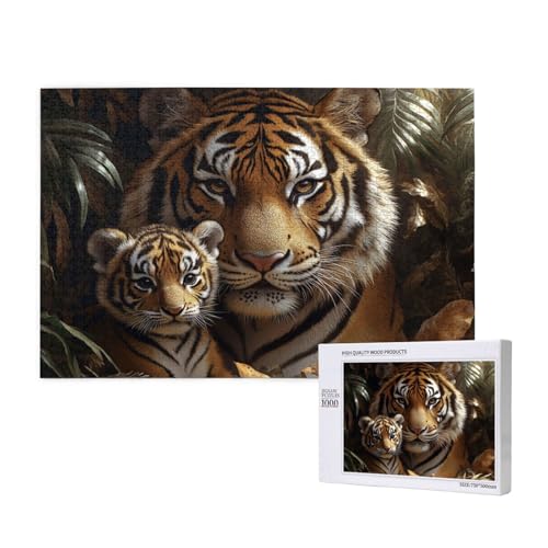 Tiger Puzzle 1500 Teile Erwachsene, DIY Tier Puzzle Design für Erwachsene und Kinder ab 5 Jahren, HD Farbe Puzzel mit Geschenkbox Verpackung for Wand Zimmer Deko Wohnzimmer, Geschenke für Frauen -150 von Wjffnzbz