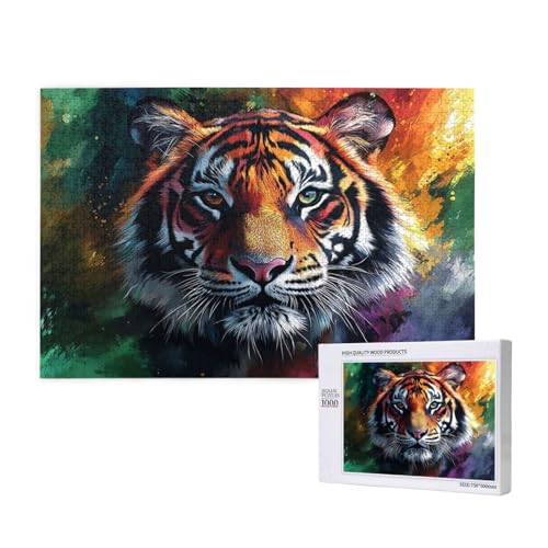 Tiger Puzzle 300 Teile Erwachsene, 5D DIY Fantasie Puzzle Design für Erwachsene und Kinder ab 5 Jahren, HD Farbe Puzzel mit Geschenkbox Verpackung for Zimmer Deko Wohnzimmer, Geschenke für Frauen -307 von Wjffnzbz