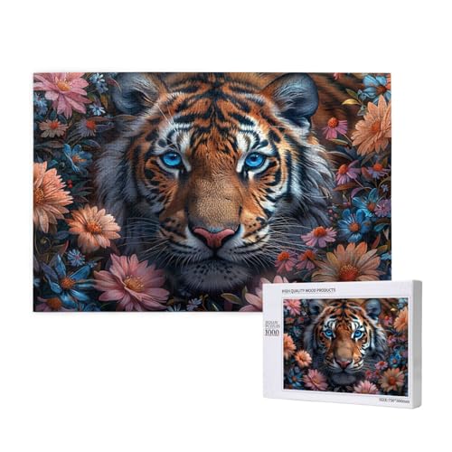 Tiger Puzzle 300 Teile Erwachsene, DIY Blume Puzzle Design für Erwachsene und Kinder ab 5 Jahren, HD Farbe Puzzel mit Geschenkbox Verpackung for Wand Zimmer Deko Wohnzimmer, Geschenke für Frauen -1237 von Wjffnzbz