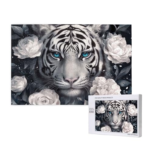 Tiger Puzzle 300 Teile Erwachsene, DIY Blume Puzzle Design für Erwachsene und Kinder ab 5 Jahren, HD Farbe Puzzel mit Geschenkbox Verpackung for Wand Zimmer Deko Wohnzimmer, Geschenke für Frauen -387 von Wjffnzbz