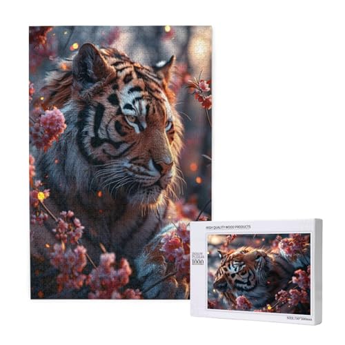 Tiger Puzzle 300 Teile Erwachsene, DIY Blume Puzzle Design für Erwachsene und Kinder ab 5 Jahren, HD Farbe Puzzel mit Geschenkbox Verpackung for Wand Zimmer Deko Wohnzimmer, Geschenke für Frauen -7297 von Wjffnzbz