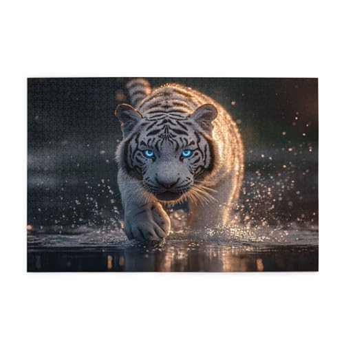 Tiger Puzzle 300 Teile Erwachsene, DIY Fantasie Puzzle Design für Erwachsene und Kinder ab 5 Jahren, HD Farbe Puzzel mit Geschenkbox Verpackung for Zimmer Deko Wohnzimmer, Geschenke für Frauen -2032 von Wjffnzbz