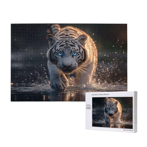 Tiger Puzzle 300 Teile Erwachsene, DIY Fantasie Puzzle Design für Erwachsene und Kinder ab 5 Jahren, HD Farbe Puzzel mit Geschenkbox Verpackung for Zimmer Deko Wohnzimmer, Geschenke für Frauen -2032 von Wjffnzbz