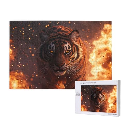 Tiger Puzzle 300 Teile Erwachsene, DIY Fantasie Puzzle Design für Erwachsene und Kinder ab 5 Jahren, HD Farbe Puzzel mit Geschenkbox Verpackung for Zimmer Deko Wohnzimmer, Geschenke für Frauen -3152 von Wjffnzbz