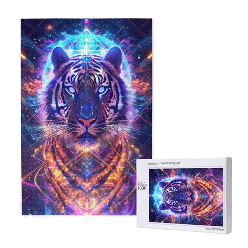 Tiger Puzzle 300 Teile Erwachsene, DIY Fantasie Puzzle Design für Erwachsene und Kinder ab 5 Jahren, HD Farbe Puzzel mit Geschenkbox Verpackung for Zimmer Deko Wohnzimmer, Geschenke für Frauen -8867 von Wjffnzbz