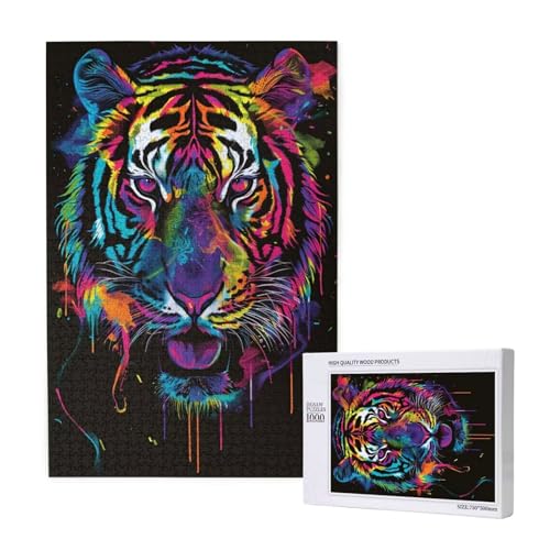 Tiger Puzzle 300 Teile Erwachsene, DIY Farbe Puzzle Design für Erwachsene und Kinder ab 5 Jahren, HD Farbe Puzzel mit Geschenkbox Verpackung for Wand Zimmer Deko Wohnzimmer, Geschenke für Frauen -8792 von Wjffnzbz