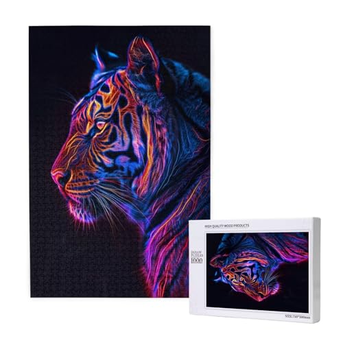 Tiger Puzzle 300 Teile Erwachsene, DIY Farbe Puzzle Design für Erwachsene und Kinder ab 5 Jahren, HD Farbe Puzzel mit Geschenkbox Verpackung for Wand Zimmer Deko Wohnzimmer, Geschenke für Frauen -9917 von Wjffnzbz