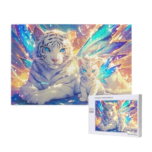 Tiger Puzzle 500 Teile Erwachsene, 5D DIY Flügel Puzzle Design für Erwachsene und Kinder ab 5 Jahren, HD Farbe Puzzel mit Geschenkbox Verpackung for Zimmer Deko Wohnzimmer, Geschenke für Frauen -373 von Wjffnzbz