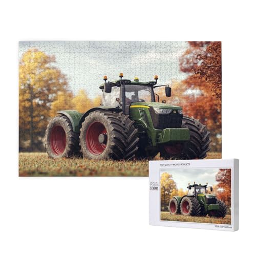 Traktor Puzzle 300 Teile Erwachsene, 5D DIY Baum Puzzle Design für Erwachsene und Kinder ab 5 Jahren, HD Farbe Puzzel mit Geschenkbox Verpackung for Zimmer Deko Wohnzimmer, Geschenke für Frauen -2657 von Wjffnzbz