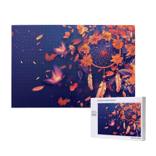 Traumfänger Puzzle 300 Teile Erwachsene, DIY Blume Puzzle Design für Erwachsene und Kinder ab 5 Jahren, HD Farbe Puzzel mit Geschenkbox Verpackung for Zimmer Deko Wohnzimmer, Geschenke für Frauen -927 von Wjffnzbz