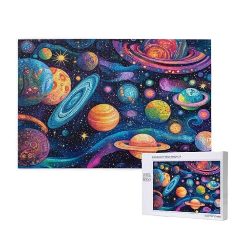 Universum Puzzle 1000 Teile Erwachsene, Planet Puzzle Design für Erwachsene und Kinder ab 5 Jahren, HD Farbe Puzzel mit Geschenkbox Verpackung for Zimmer Deko Wohnzimmer, Geschenke für Frauen -1019 von Wjffnzbz