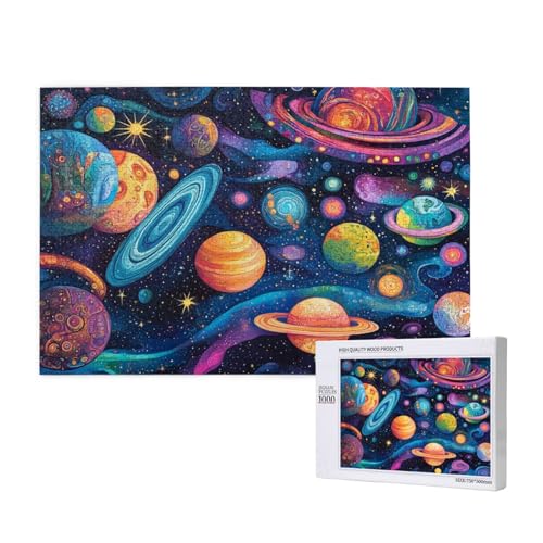 Universum Puzzle 1000 Teile Erwachsene, Planet Puzzle Design für Erwachsene und Kinder ab 5 Jahren, HD Farbe Puzzel mit Geschenkbox Verpackung for Zimmer Deko Wohnzimmer, Geschenke für Frauen -1019 von Wjffnzbz