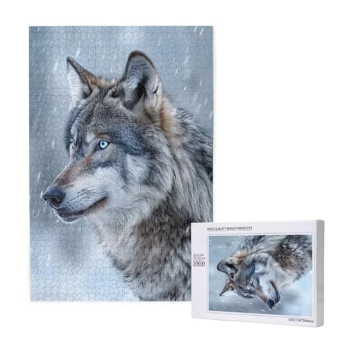 Wolf Puzzle 300 Teile Erwachsene, DIY Tier Puzzle Design für Erwachsene und Kinder ab 5 Jahren, HD Farbe Puzzel mit Geschenkbox Verpackung for Wand Zimmer Deko Wohnzimmer, Geschenke für Frauen -9957 von Wjffnzbz