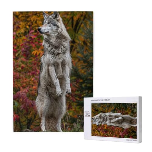 Wolf Puzzle 500 Teile Erwachsene, DIY Tier Puzzle Design für Erwachsene und Kinder ab 5 Jahren, HD Farbe Puzzel mit Geschenkbox Verpackung for Wand Zimmer Deko Wohnzimmer, Geschenke für Frauen -9898 von Wjffnzbz