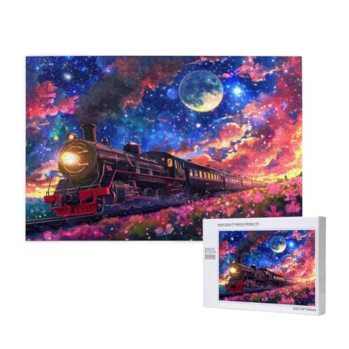 Zug Puzzle 1500 Teile Erwachsene, DIY Sternenhimmel Puzzle Design für Erwachsene und Kinder ab 5 Jahren, HD Farbe Puzzel mit Geschenkbox Verpackung for Zimmer Deko Wohnzimmer, Geschenke für Frauen -95 von Wjffnzbz