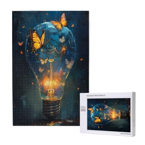 elektrisches Licht Puzzle 1000 Teile Erwachsene, Schmetterling Puzzle Design für Erwachsene und Kinder ab 5 Jahren, Puzzel mit Geschenkbox Verpackung, Zimmer Deko Wohnzimmer, Geschenke Frauen -7794 von Wjffnzbz