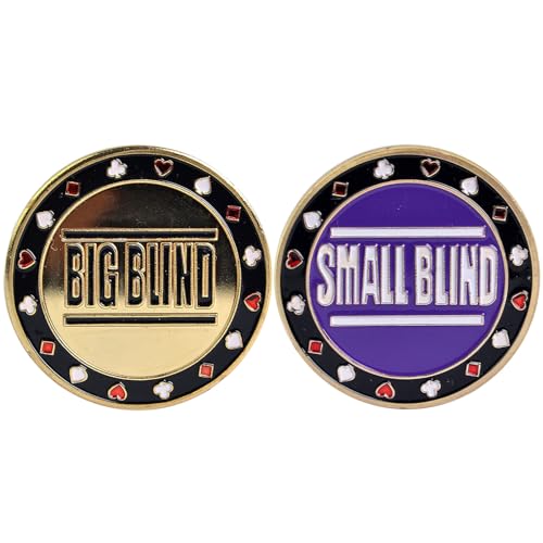 Wjsdsg Eleganter Pokerkarten Schutz Metall Münzhändler Pucks Knöpfe Big Blind Small Blind von Wjsdsg