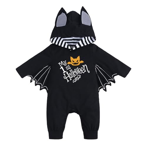 Wjsdsg Strampler Mit Fledermausflügel Und Kapuze Für Neugeborene Fledermaus Themen Kapuzenoverall Attraktiv Für Neugeborene Halloween Kostüm Aus Baumwolle Für Babys von Wjsdsg