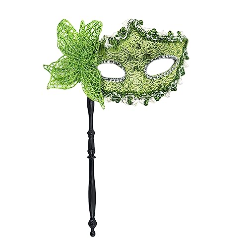 Wjsdsg Venezianische Schmetterlingsmaske Damen Maskerade Maske Halloween Party Maske Mit Haltestab Halbe Gesichtsmaske Mardi Gras Maske von Wjsdsg