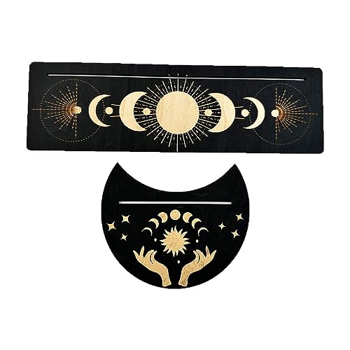 Wjsdsg Witch Divinations Tarots Display Base Moon Phases Tarot Stand Holder Supplies Holzkarten Standhalter von Wjsdsg