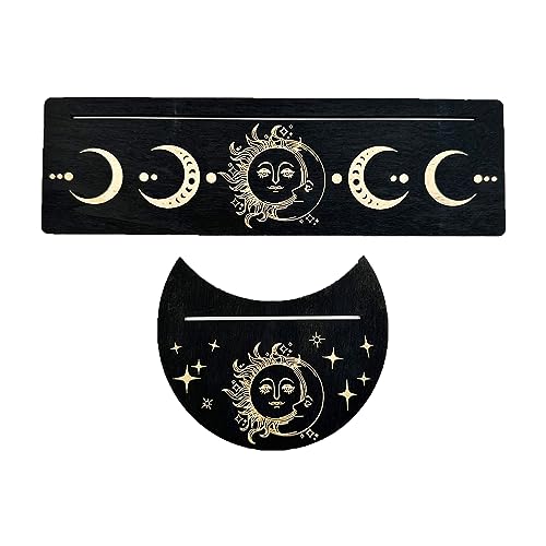 Wjsdsg Witch Divinations Tarots Display Base Moon Phases Tarot Stand Holder Supplies Holzkarten Standhalter von Wjsdsg