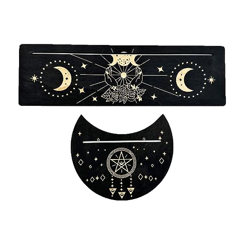 Wjsdsg Witch Divinations Tarots Display Base Moon Phases Tarot Stand Holder Supplies Holzkarten Standhalter von Wjsdsg