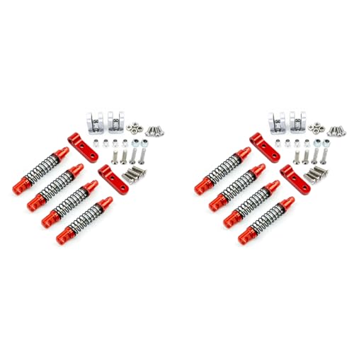 Wlauqueta 2 x Stoßdämpfer und Rückseite aus Metall mit fester Halterung für Autozubehör, Upgrade D12 1/10, ferngesteuert, 1 von Wlauqueta