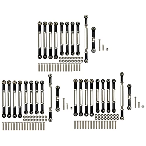 Wlauqueta 3 Set für MN D90 D91 D96 D99S MN99S MN90 aus Metall Lenkstange Teile schwarz von Wlauqueta