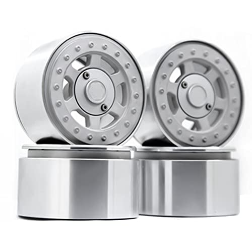 Wlauqueta 4 Stück Klettern Auto RC Felgen für -4-6 6X6 G63 G500 SCX10 Silber von Wlauqueta