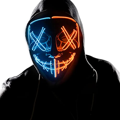 Wlevzzor LED Grusel Maske Cosplay Kostüm Leuchten Purge Maske EL Drahtmaske für Festival Party Halloween Geschenke von Wlevzzor