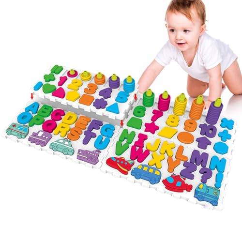 Wlikmjg Alphabet-Zahlenform-Puzzles, passendes Buchstabenspiel aus Holz,Lustiges Buchstaben-Zahlen-Matching-Brettspiel | Vorschul-Lernaktivitäten für Mädchen, Kinder von Wlikmjg