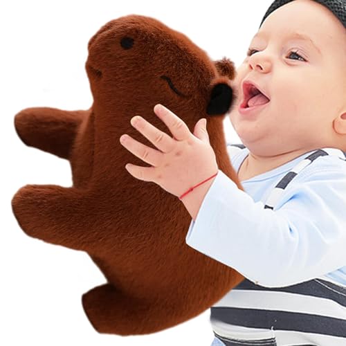 Wlikmjg Capybara Plüschpuppe, Gefüllte Capybara,10 Zoll Capybara Spielzeug - Schlafender Begleiter, Plüschpuppe für und Mädchen, Tischdekoration, Heimdekoration von Wlikmjg