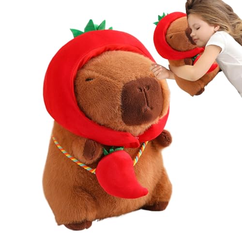 Wlikmjg Capybara-Plüschtier, gefüllte Capybara-Puppe, Abnehmbares Capybara-Spielzeug, 28 cm großes Capybara-Plüschspielzeug mit und Tasche, niedliche Heimdekoration für Wohnzimmer, Schlafzimmer, von Wlikmjg