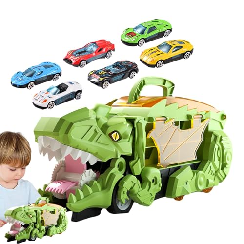 Wlikmjg Dinosaurier-Autotransport, Transport-Dinosaurier-LKW | Buntes Autospielzeug mit Griff,Transportträger-LKW, LKW-Autospielzeug, doppelseitiges Aufbewahrungs-Dinosaurierspielzeug für Kinder für von Wlikmjg