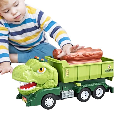 Wlikmjg Dinosaurier-LKW-Transporter, Dino-LKWs für | Spielzeugfahrzeuge LKW-Spielzeug | Ziehen Sie zurück, Dinosaurier -Ingenieurfahrzeug -Lernspiele, Reibungsdino -Spielzeug für Kinder im Alter von von Wlikmjg