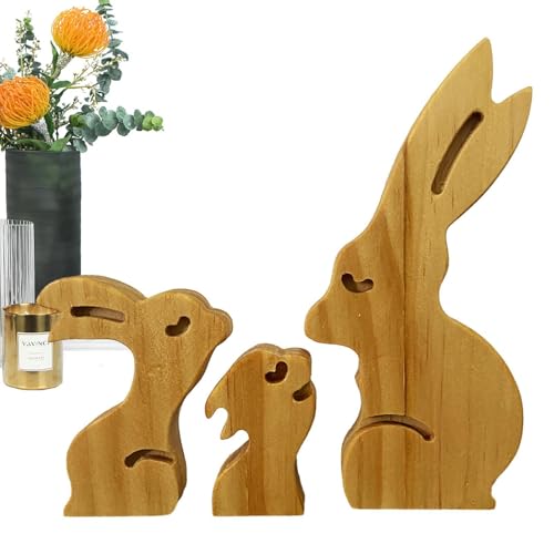 Wlikmjg Familienpuzzle aus Holz, Familienpuzzle mit Tieren, Mitglied der Tierfamilie – dekorative Kunstskulptur in Tierfamilie, für Jugendliche, , Mädchen, Mama, Papa, von Wlikmjg