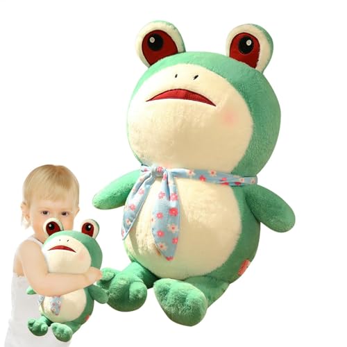 Wlikmjg Frosch gefülltes Spielzeug, grüner Frosch -Stofftier - Super weicher und gefüllter Frosch - Süße grüne Kissenpuppen entzückendes Tierspielzeug für Weihnachten, Kinder und Erwachsene von Wlikmjg