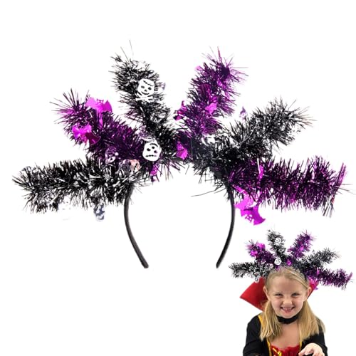 Wlikmjg Halloween- -Stirnbänder, Geister-Stirnbänder für Frauen | Bunte Wollstreifen Halloween Haarbänder | Cosplay-Requisiten, Halloween-Kopfbedeckung, Partygeschenke für Frauen und Mädchen von Wlikmjg