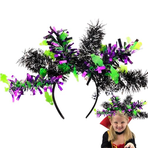 Wlikmjg Halloween Stirnband,Halloween Stirnband,Bunte Wollstreifen Halloween Haarbänder - Partygeschenke, Halloween-Accessoires für Erwachsene, Cosplay-Anziehsachen von Wlikmjg