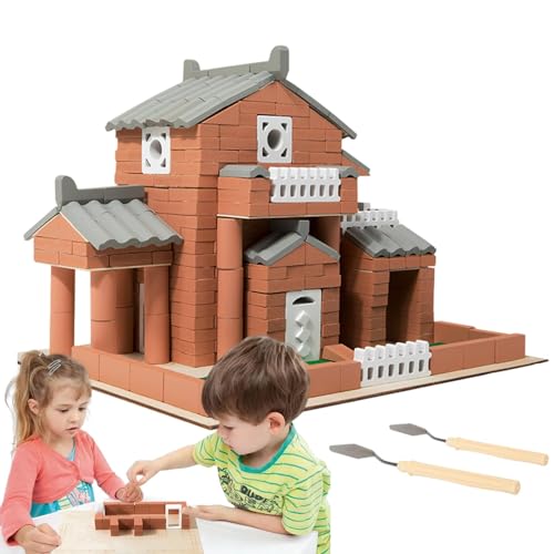 Wlikmjg Haus-Stapelspielzeug, Hausbausatz - 3D-Hausbauspielzeug für Kinder | Niedlicher Bausatz zur Entwicklung der Feinmotorik, pädagogisches Stapelset für Jungen und Mädchen von Wlikmjg