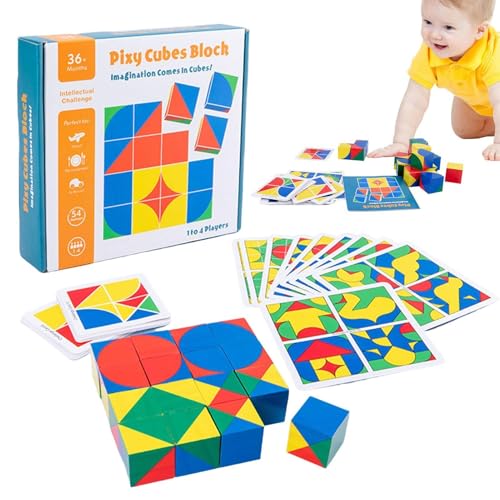 Wlikmjg Holzwürfelpuzzle, Würfelblockpuzzle - -Baubrettspiel für Kinder | Kinder-Spielzeug, lustiges Kinder-Puzzle-Puzzle-Spielzeug für, Mädchen, Kinder von Wlikmjg