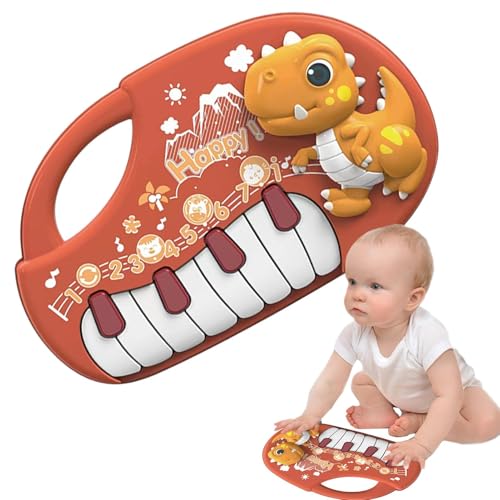 Wlikmjg Klavierspielzeug für Babys, musikalisches Tastaturspielzeug – Musikspielzeug für Babys Dinosaurier, interaktives Lernspielzeug für Vorschule, tragbar, niedlich, für Kleinkinder von 6 bis 24 von Wlikmjg